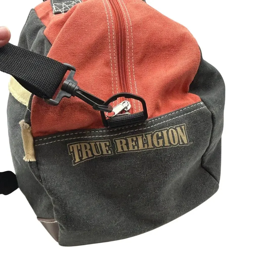 True Religion Canvas Duffle Bag Overnight Travel Unisex Vintage Y2K Designer